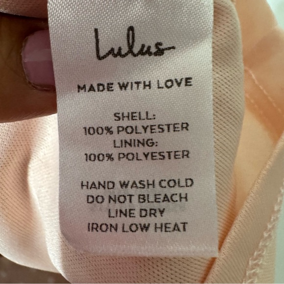 Lulu's Blush Pink whimsy romantic Polka Dot Cowl Slip Mini Dress small - Picture 9 of 9